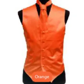 Orange Mens Solid Vest